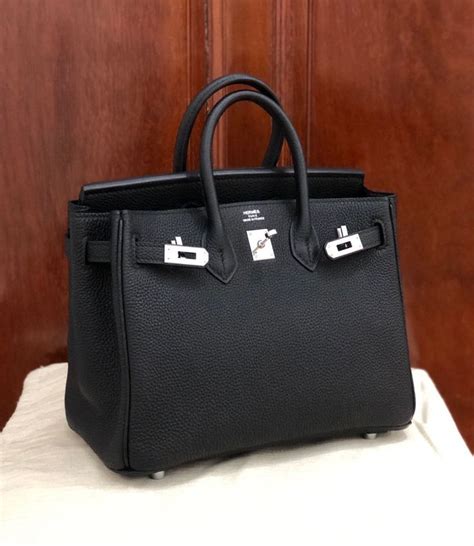 hermes birkin 25 black silver hardware|hermes birkin 25 black crocodile.